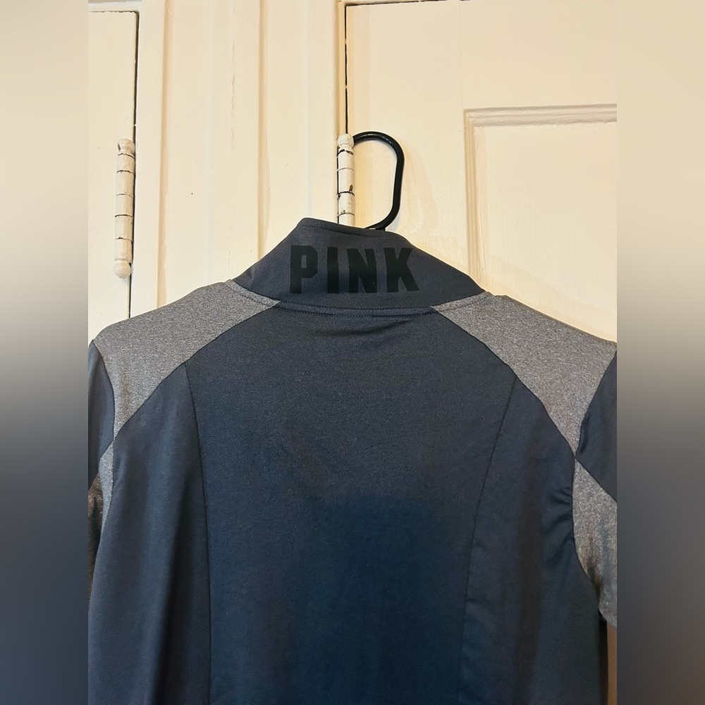 Victoria’s Secret Pink Quarter Zip up Jacket, Medium, black and grey - Picture 3 of 7